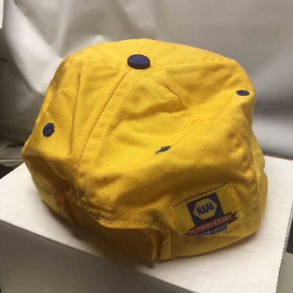 NAPA 75th Anniversary Mens Yellow Blue Adjustable H&L Strapback Hat Cap Baseball - Picture 10 of 11